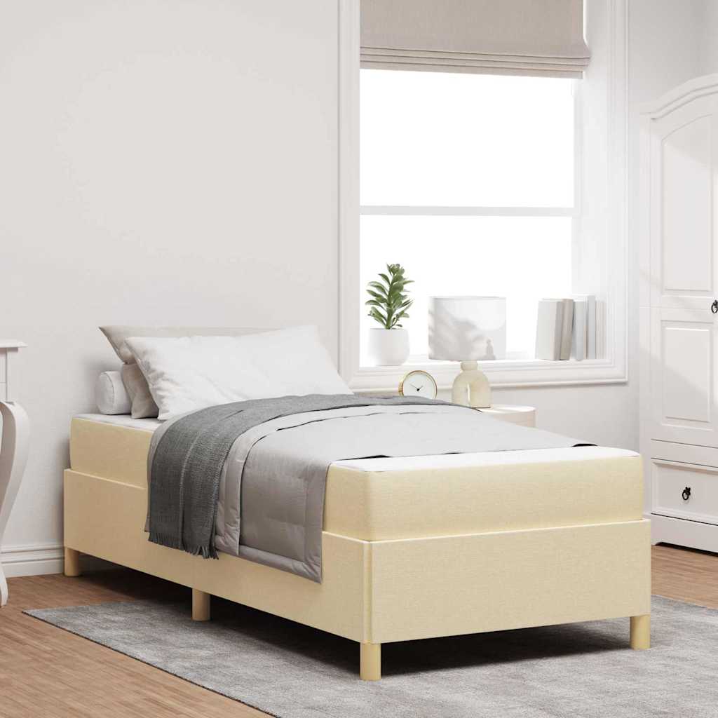 Bedframe met matras Crème 90 x 190 cm Stof is nu te koop bij PeponiXL, paradijselijk wonen!