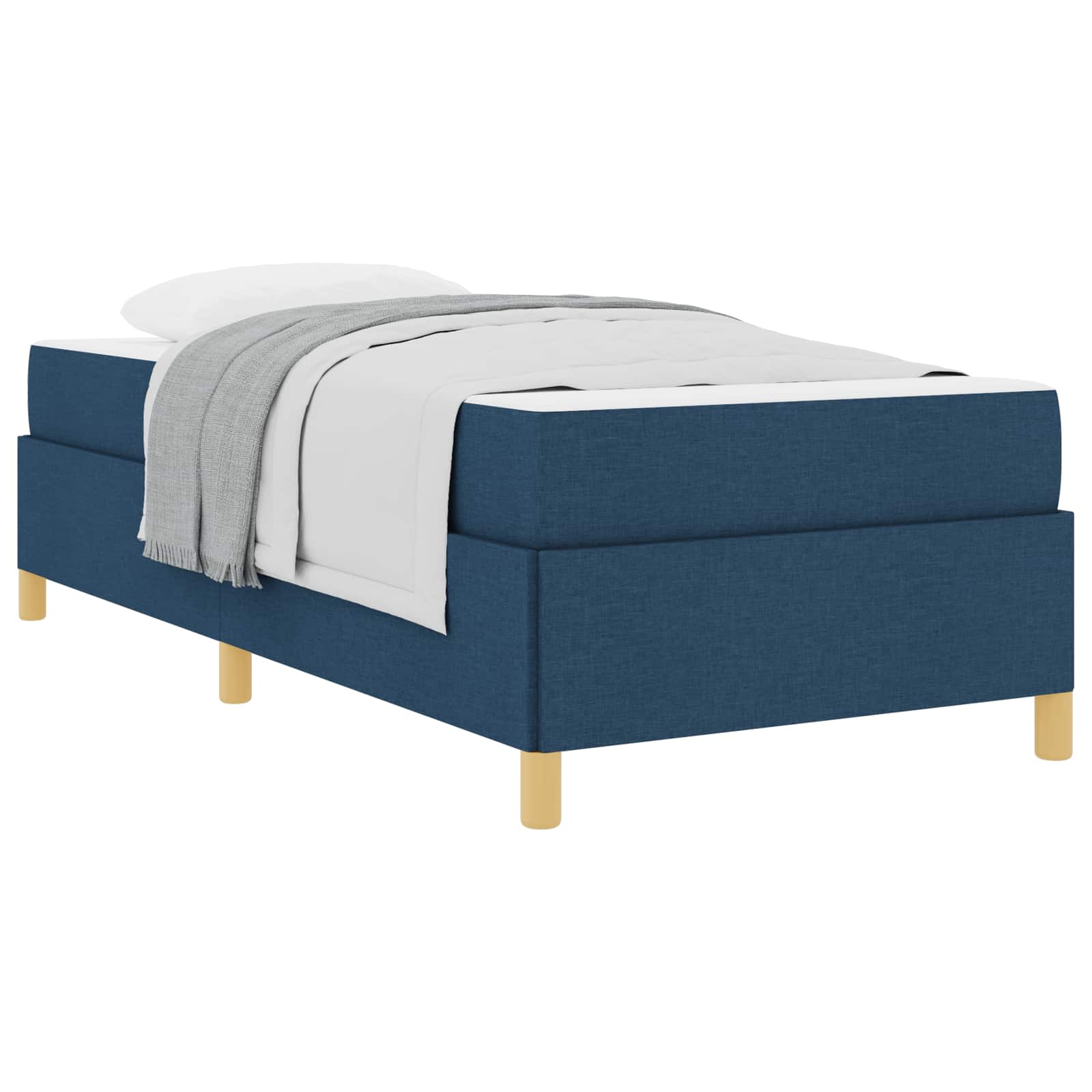 Bedframe met matras Blauw 90 x 190 cm Stof is nu te koop bij PeponiXL, paradijselijk wonen!