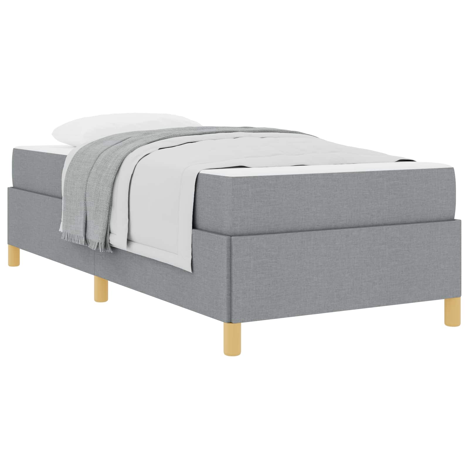 Bedframe met matras Lichtgrijs 90 x 200 cm Stof is nu te koop bij PeponiXL, paradijselijk wonen!