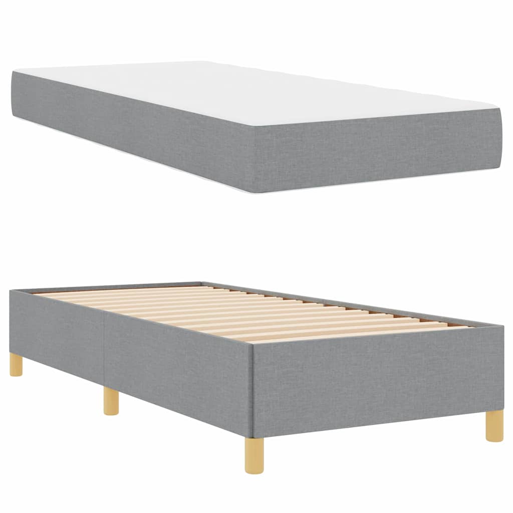 Bedframe met matras Lichtgrijs 90 x 200 cm Stof is nu te koop bij PeponiXL, paradijselijk wonen!