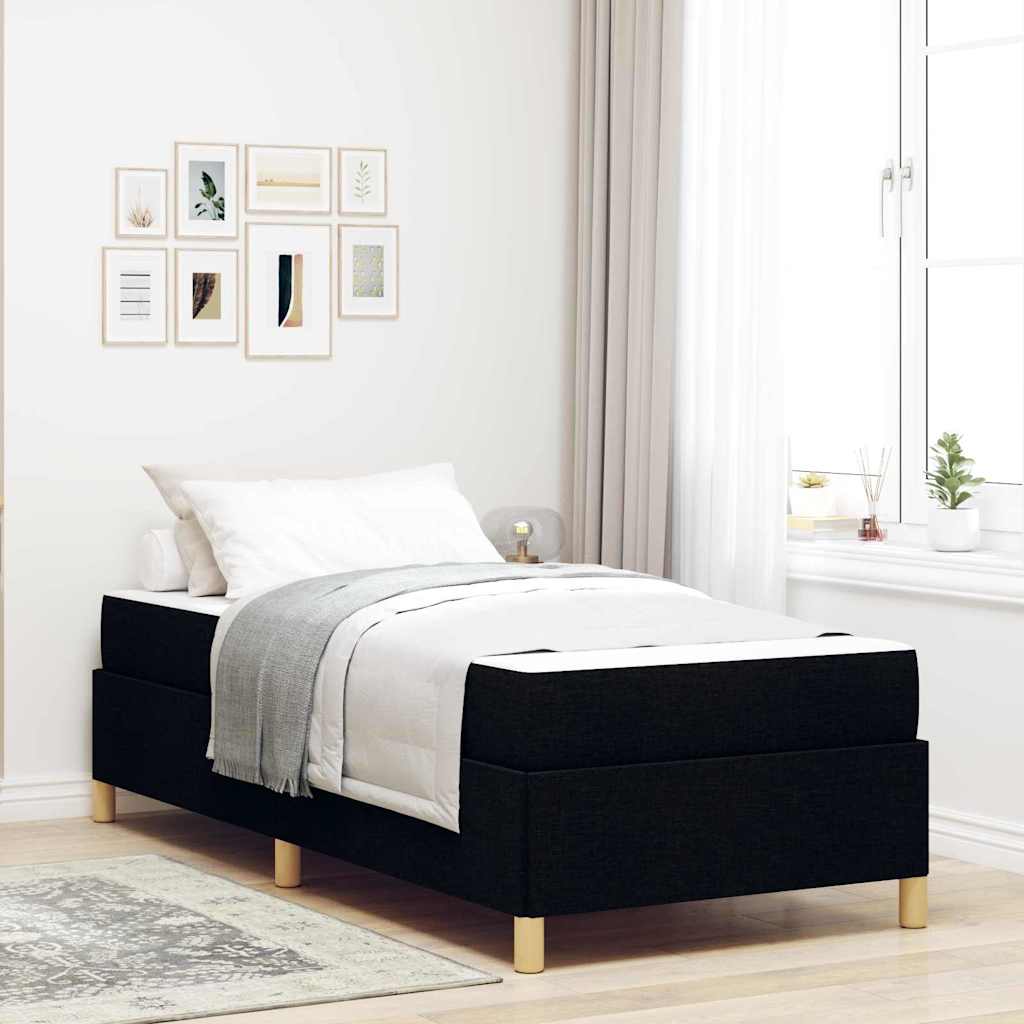 Bedframe met matras Zwart 90 x 200 cm Stof is nu te koop bij PeponiXL, paradijselijk wonen!