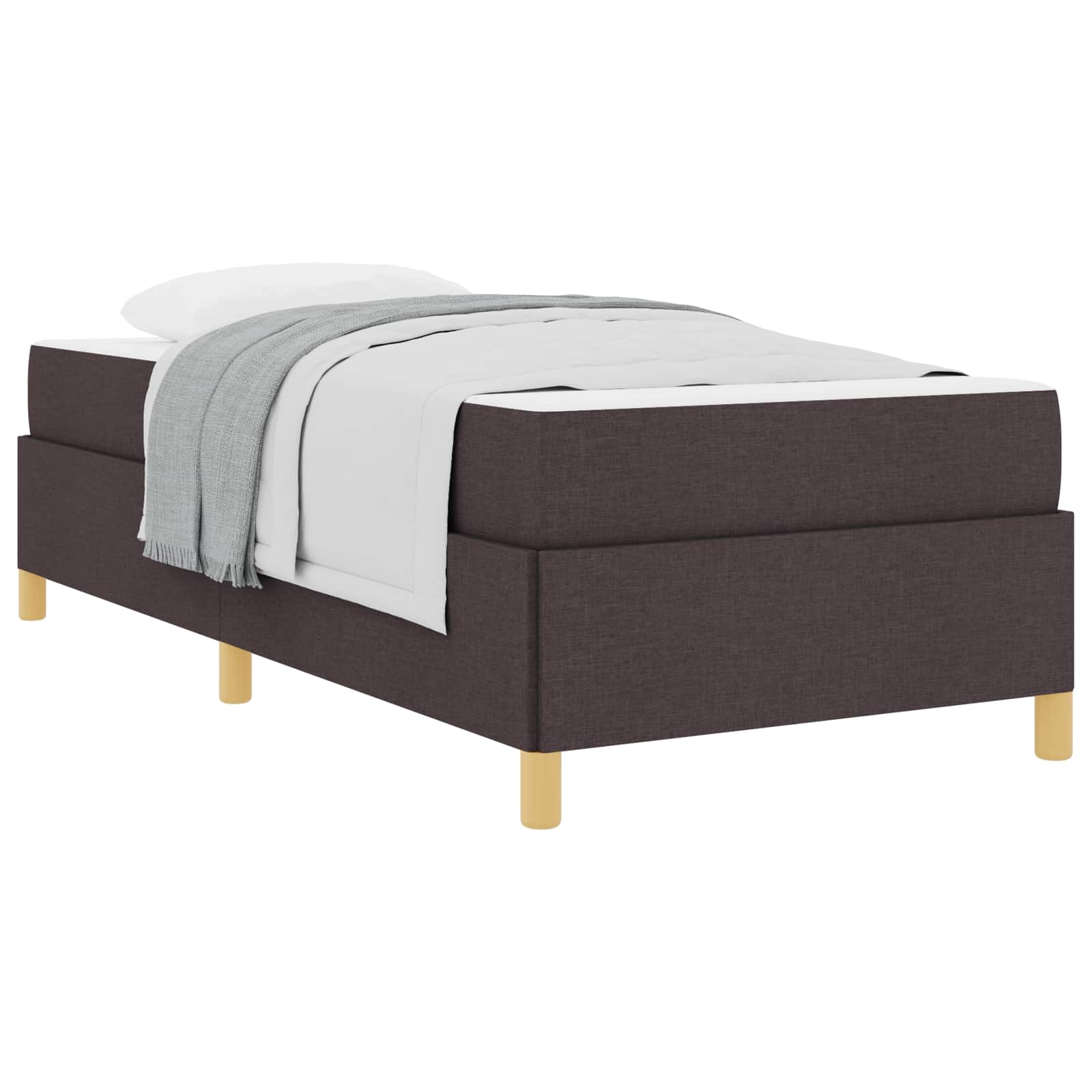 Bedframe met matras Donkerbruin 90 x 200 cm Stof is nu te koop bij PeponiXL, paradijselijk wonen!