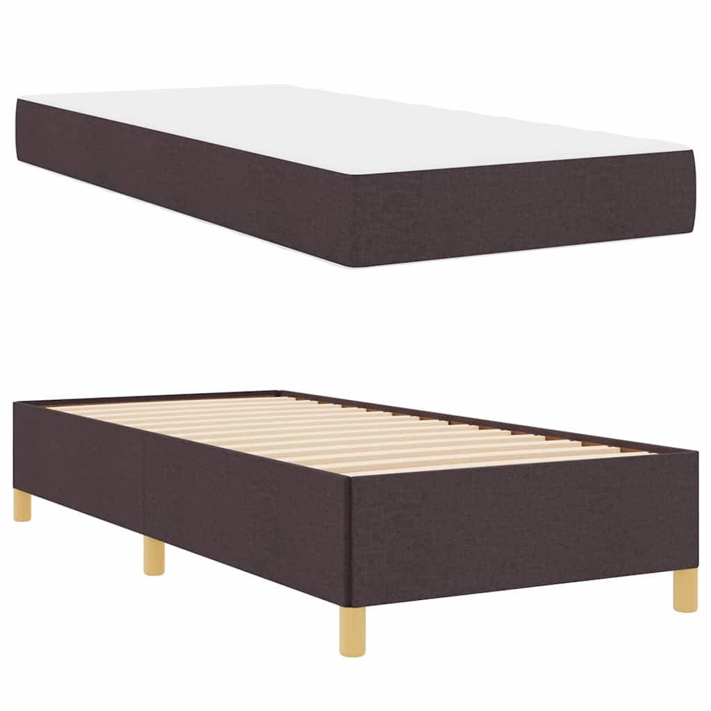 Bedframe met matras Donkerbruin 90 x 200 cm Stof is nu te koop bij PeponiXL, paradijselijk wonen!