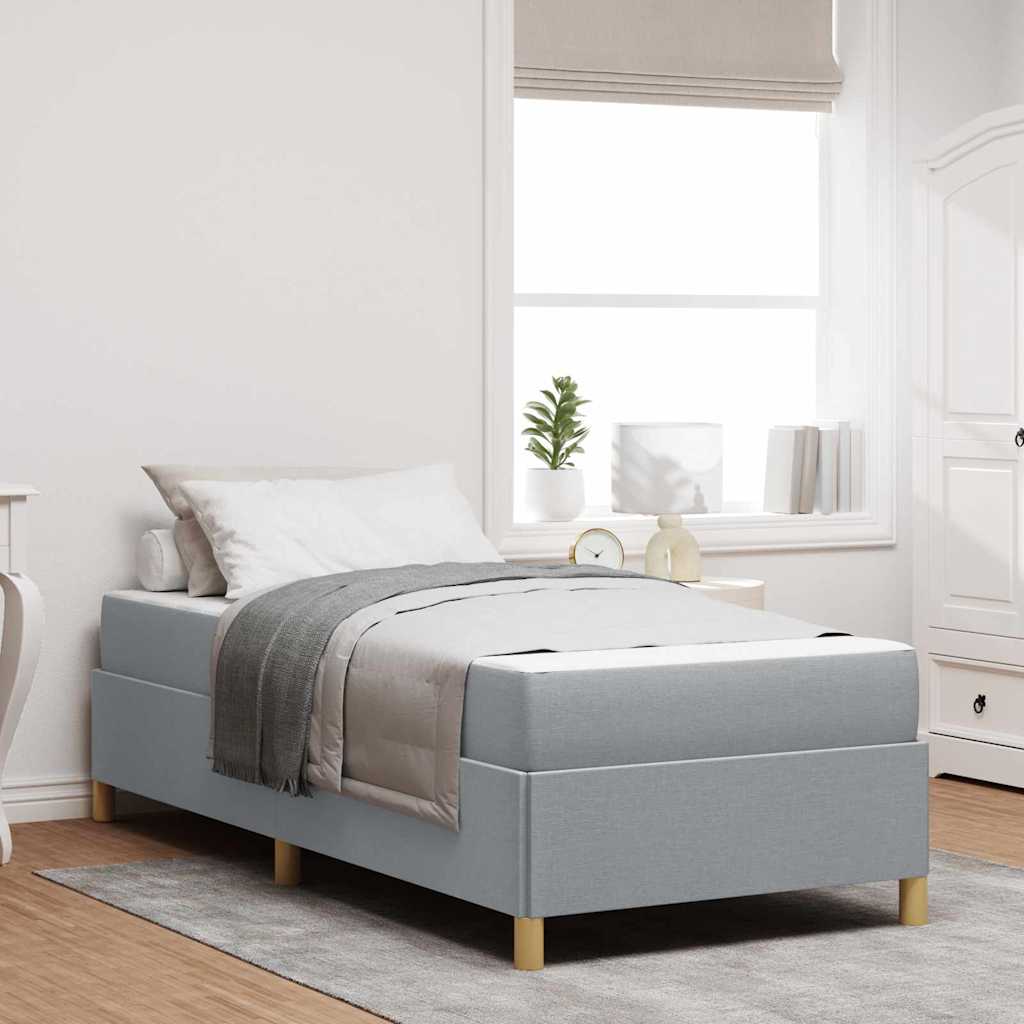 Bedframe met matras Lichtgrijs 100 x 200 cm Stof is nu te koop bij PeponiXL, paradijselijk wonen!