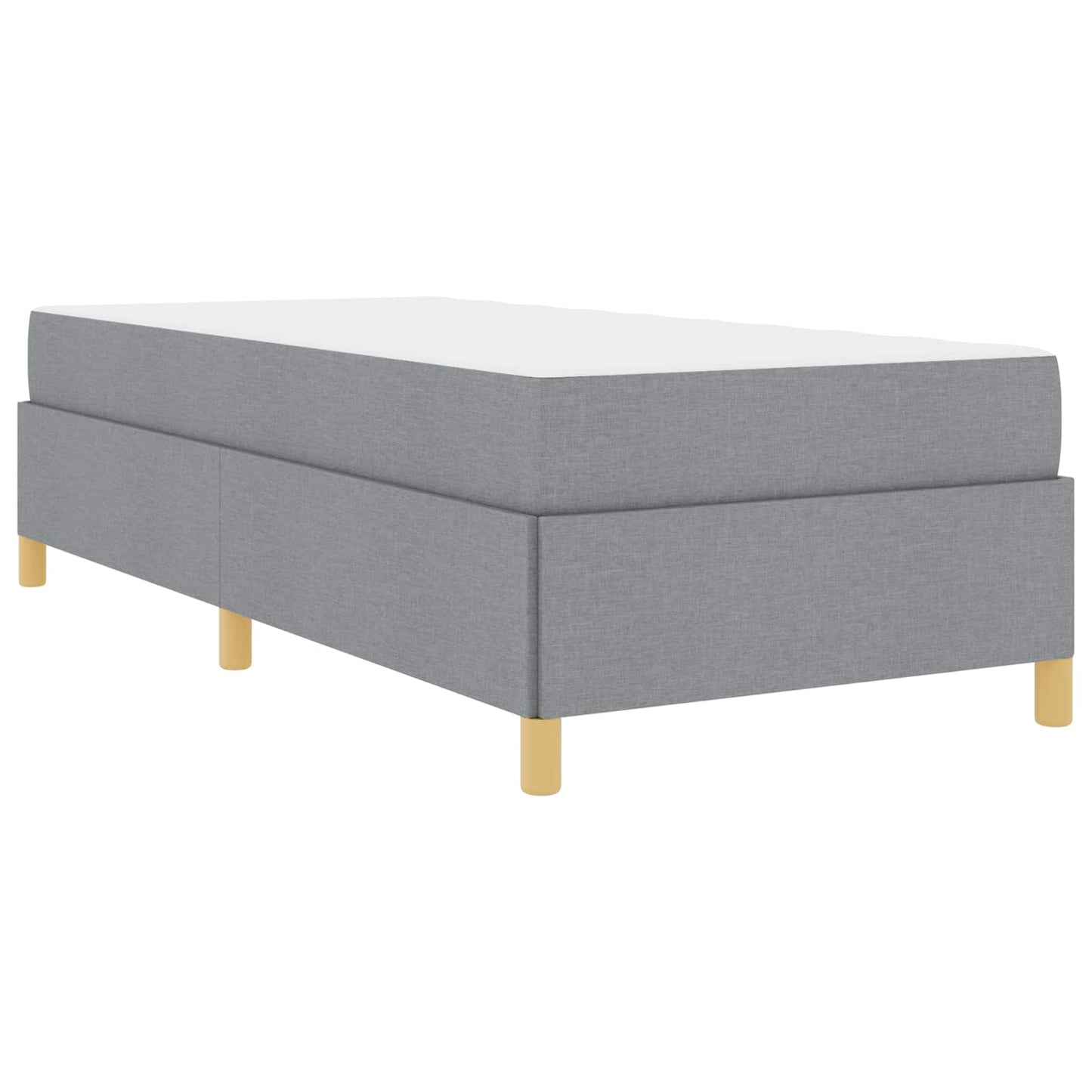 Bedframe met matras Lichtgrijs 100 x 200 cm Stof is nu te koop bij PeponiXL, paradijselijk wonen!