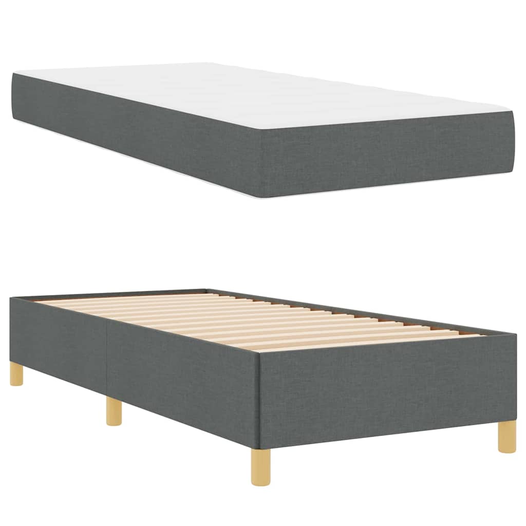 Bedframe met matras Donkergrijs 100 x 200 cm Stof is nu te koop bij PeponiXL, paradijselijk wonen!