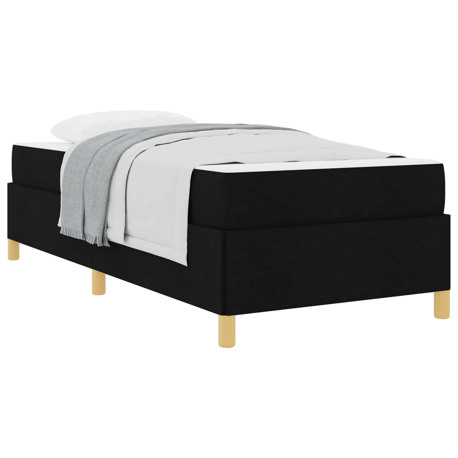 Bedframe met matras Zwart 100 x 200 cm Stof is nu te koop bij PeponiXL, paradijselijk wonen!