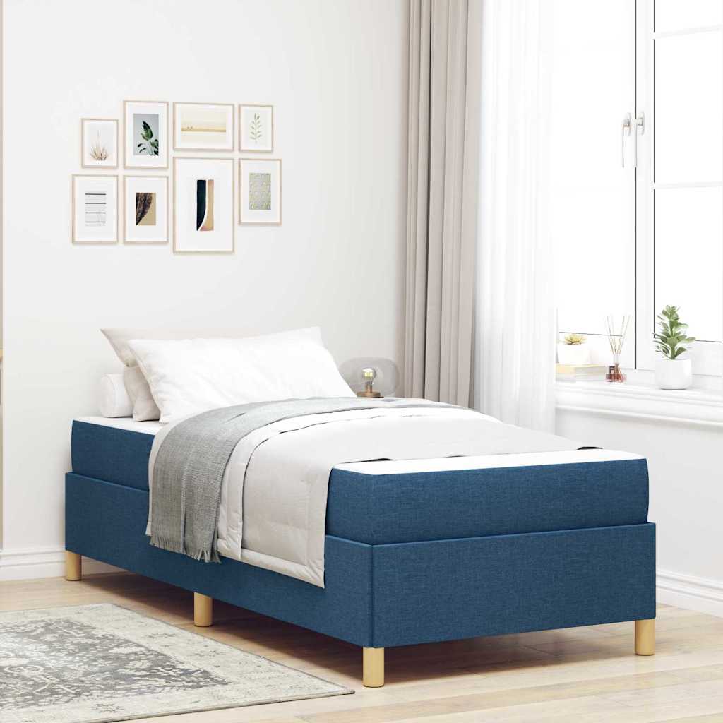Bedframe met matras Blauw 100 x 200 cm Stof is nu te koop bij PeponiXL, paradijselijk wonen!