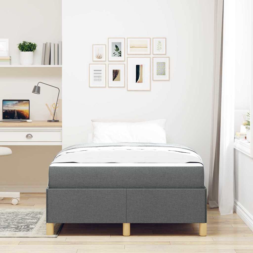Bedframe met matras Donkergrijs 120 x 190 cm Stof is nu te koop bij PeponiXL, paradijselijk wonen!