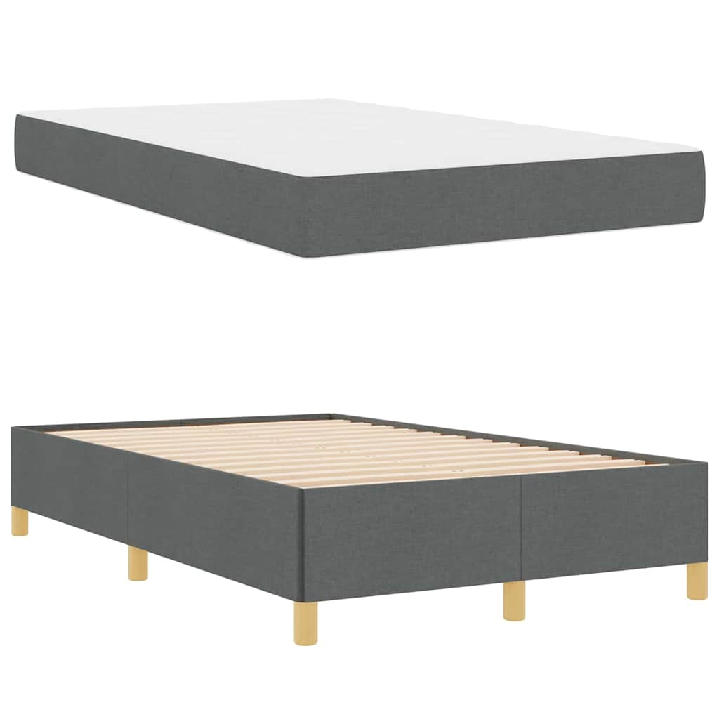 Bedframe met matras Donkergrijs 120 x 190 cm Stof is nu te koop bij PeponiXL, paradijselijk wonen!