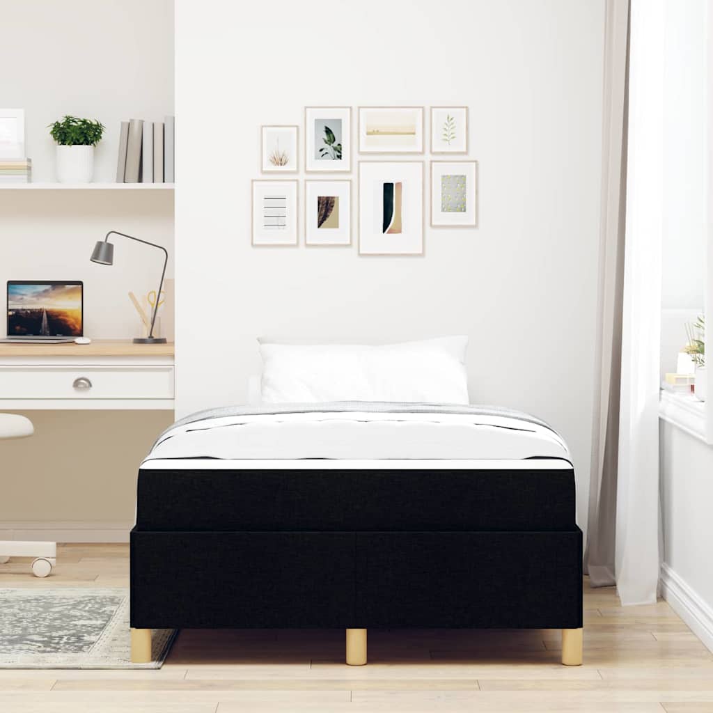 Bedframe met matras Zwart 120 x 190 cm Stof is nu te koop bij PeponiXL, paradijselijk wonen!