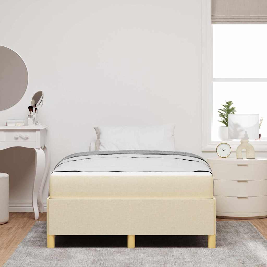 Bedframe met matras Crème 120 x 190 cm Stof is nu te koop bij PeponiXL, paradijselijk wonen!