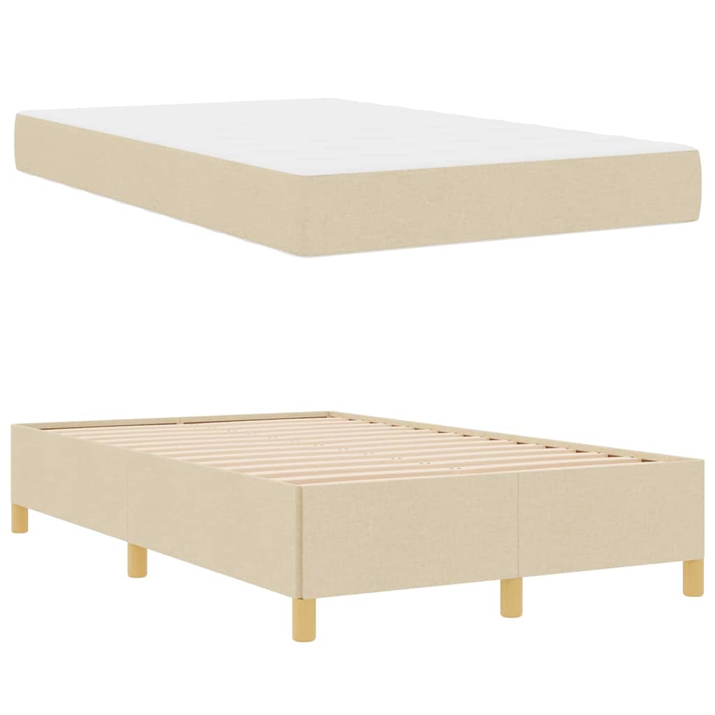 Bedframe met matras Crème 120 x 190 cm Stof is nu te koop bij PeponiXL, paradijselijk wonen!