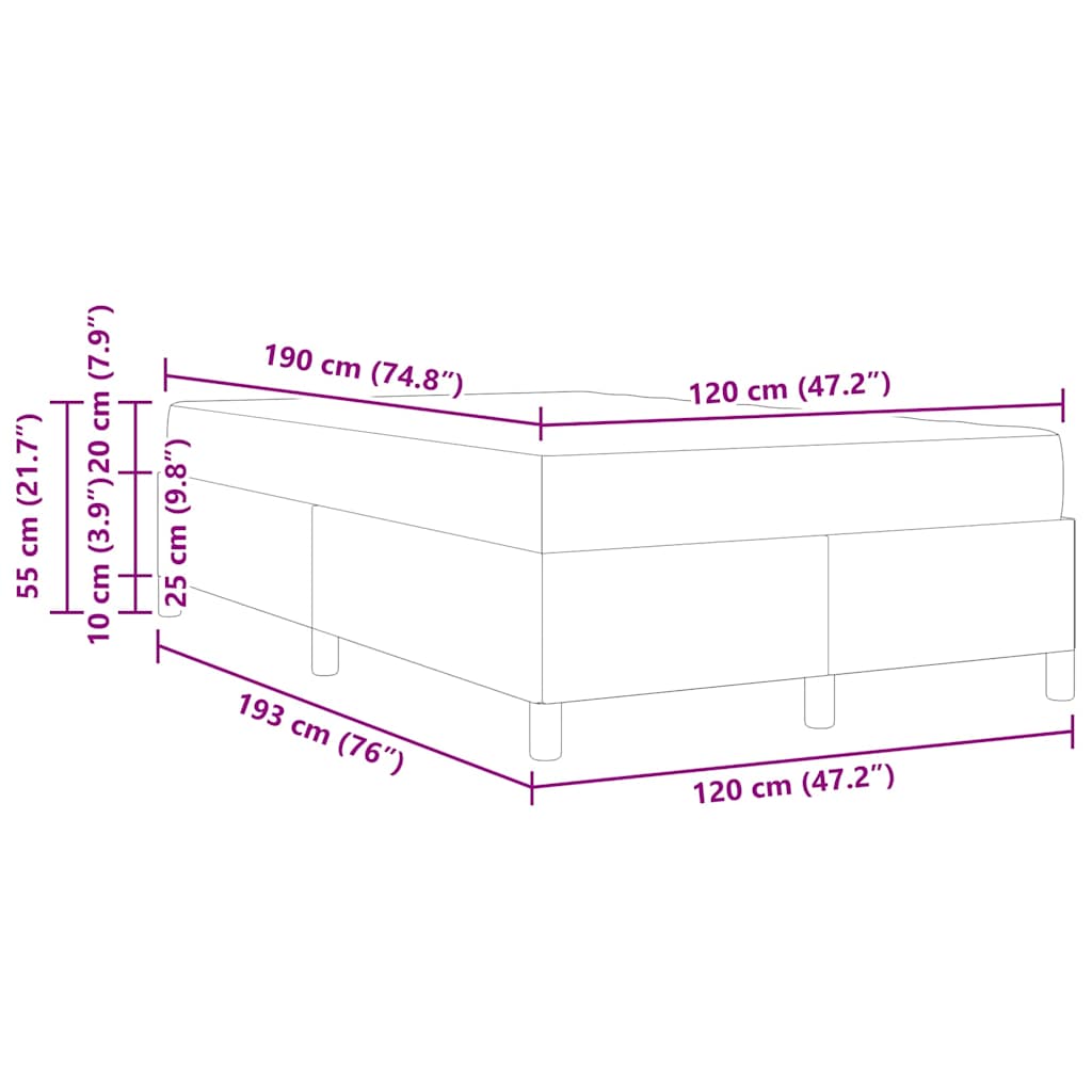 Bedframe met matras Crème 120 x 190 cm Stof is nu te koop bij PeponiXL, paradijselijk wonen!