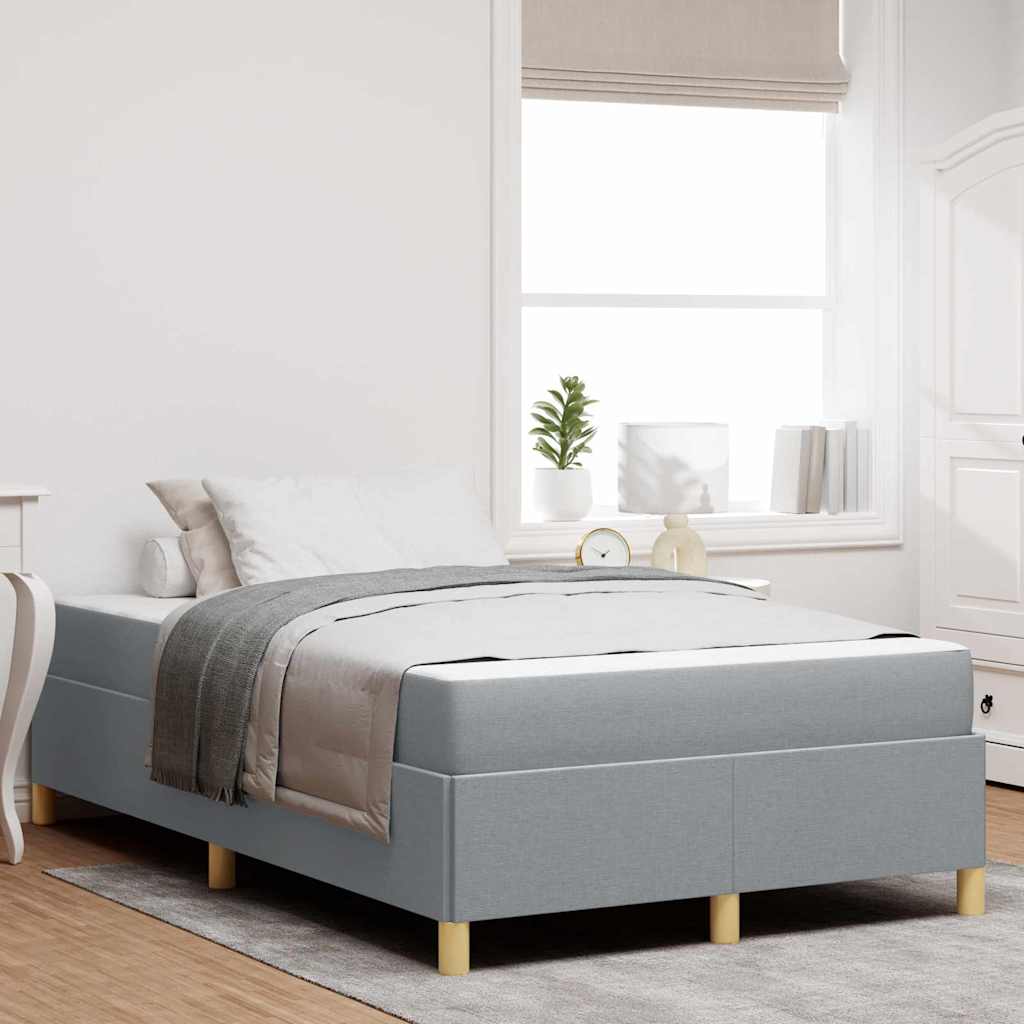 Bedframe met matras Lichtgrijs 120 x 200 cm Stof is nu te koop bij PeponiXL, paradijselijk wonen!