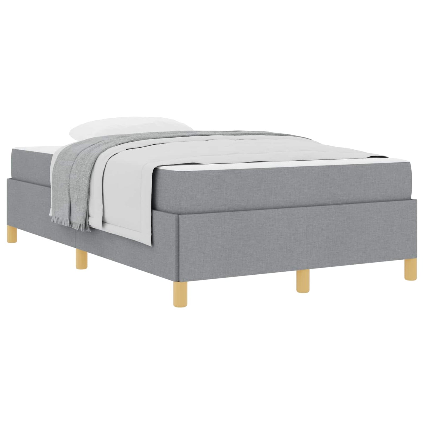 Bedframe met matras Lichtgrijs 120 x 200 cm Stof is nu te koop bij PeponiXL, paradijselijk wonen!