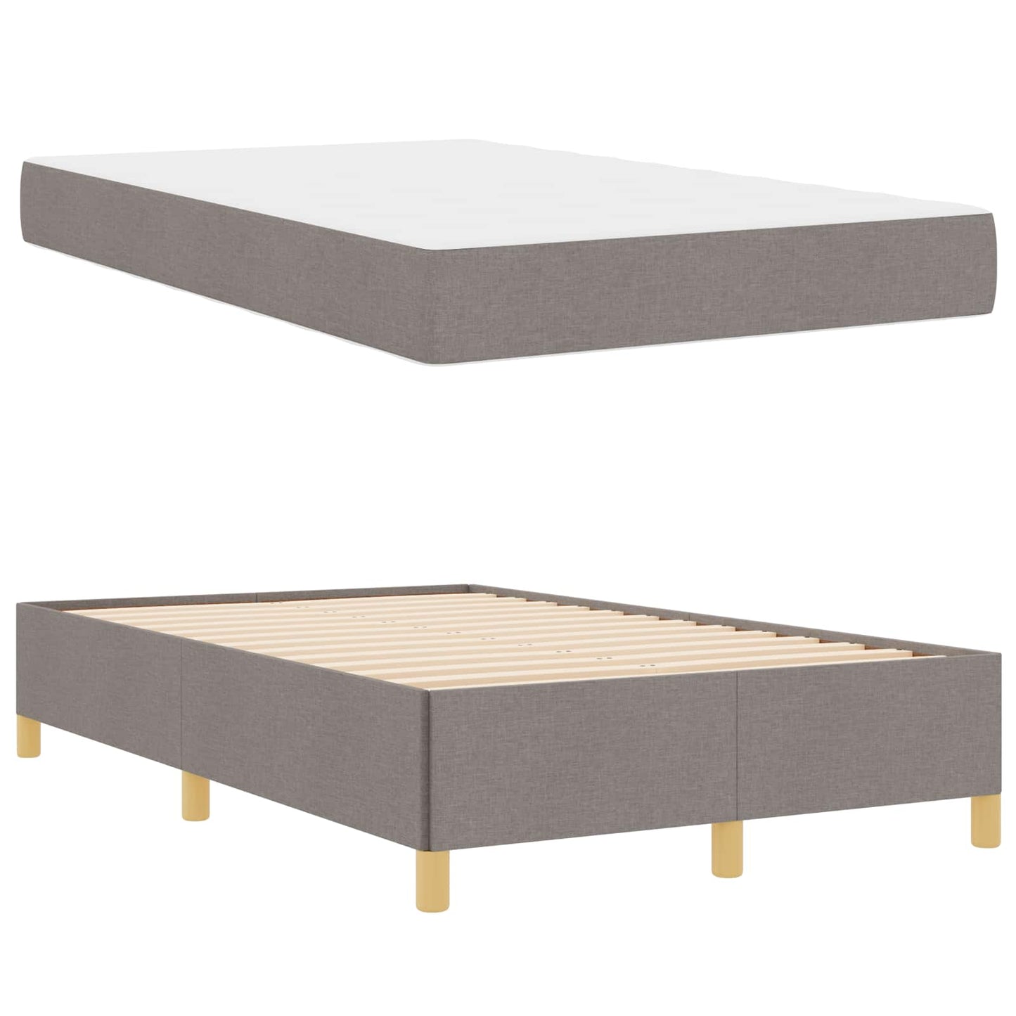 Bedframe met matras Taupe 120 x 200 cm Stof is nu te koop bij PeponiXL, paradijselijk wonen!