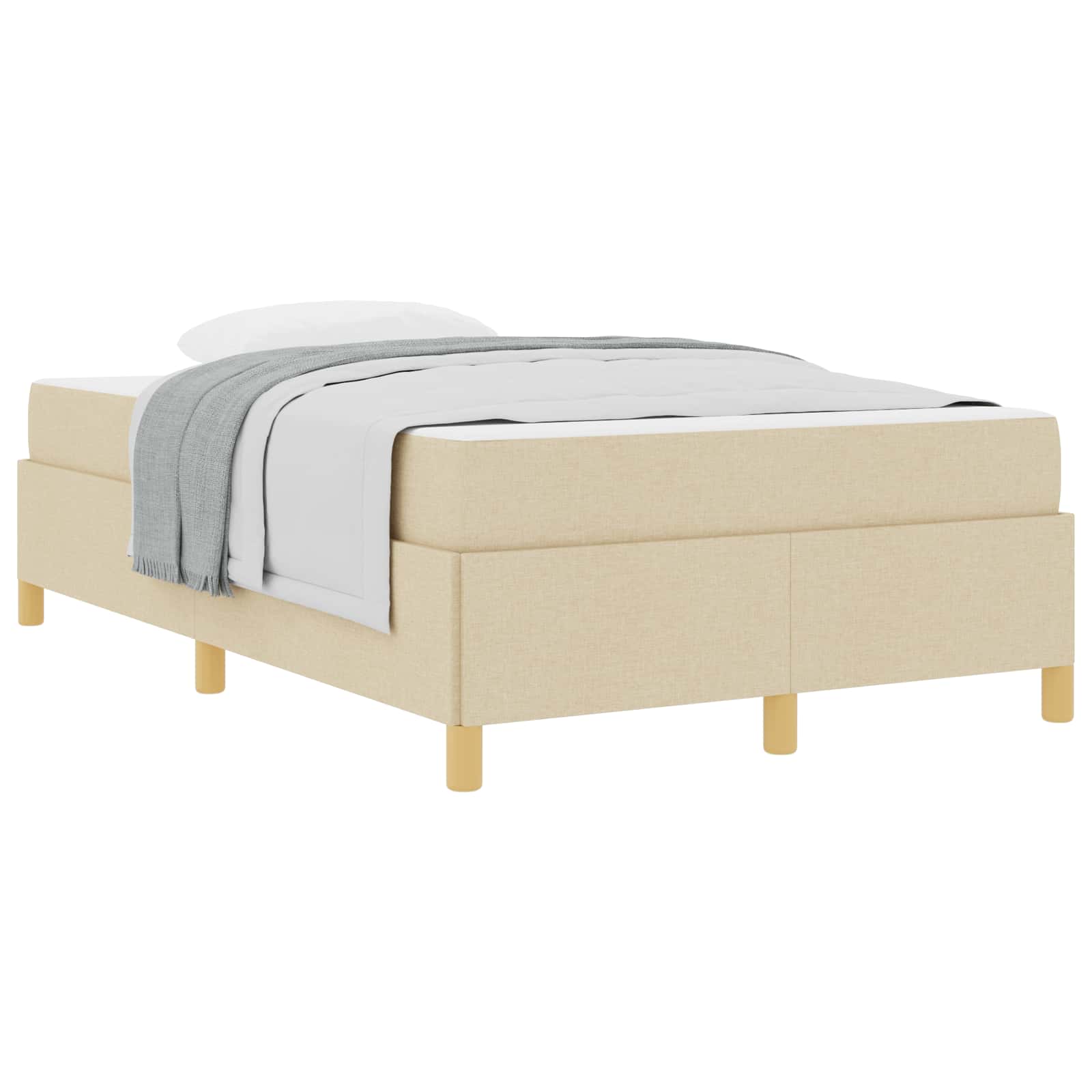 Bedframe met matras Crème 120 x 200 cm Stof is nu te koop bij PeponiXL, paradijselijk wonen!