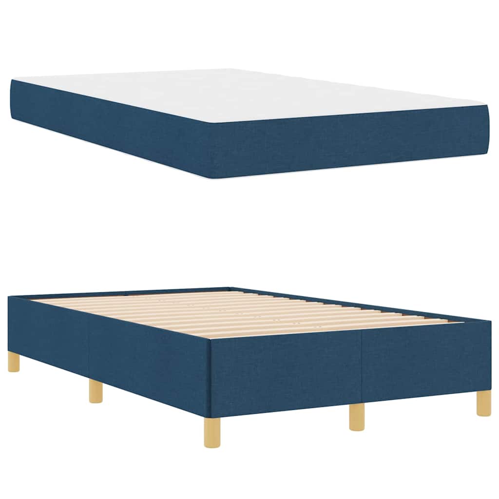 Bedframe met matras Blauw 120 x 200 cm Stof is nu te koop bij PeponiXL, paradijselijk wonen!