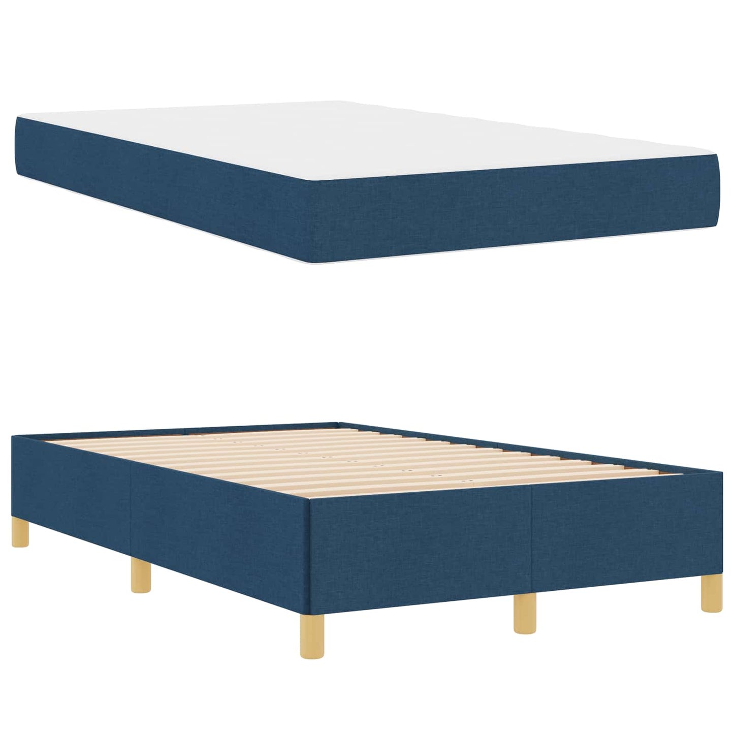 Bedframe met matras Blauw 120 x 200 cm Stof is nu te koop bij PeponiXL, paradijselijk wonen!