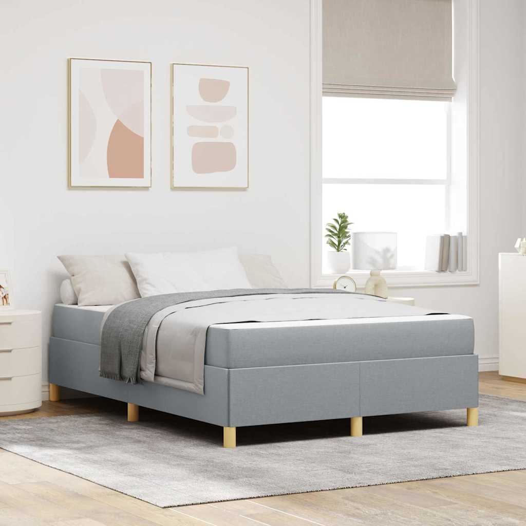 Bedframe met matras Lichtgrijs 140 x 190 cm Stof is nu te koop bij PeponiXL, paradijselijk wonen!