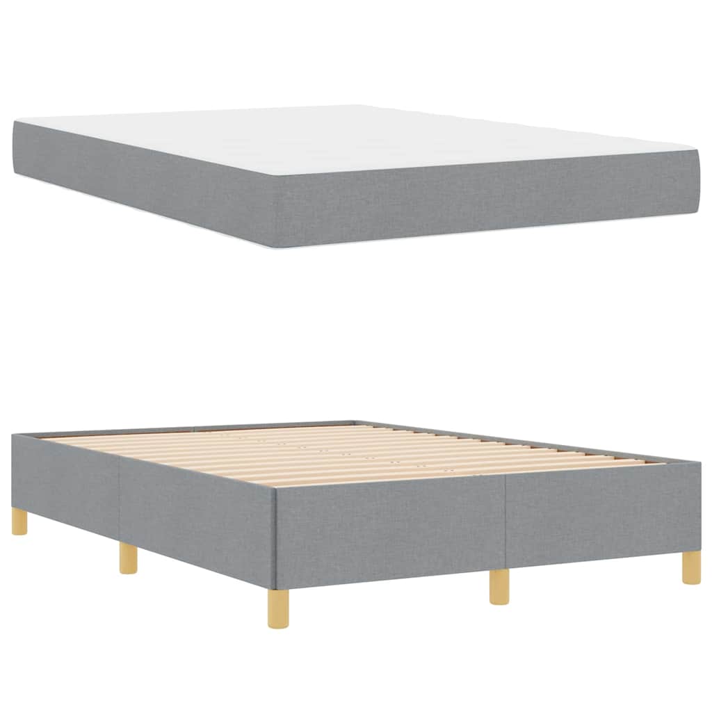 Bedframe met matras Lichtgrijs 140 x 190 cm Stof is nu te koop bij PeponiXL, paradijselijk wonen!