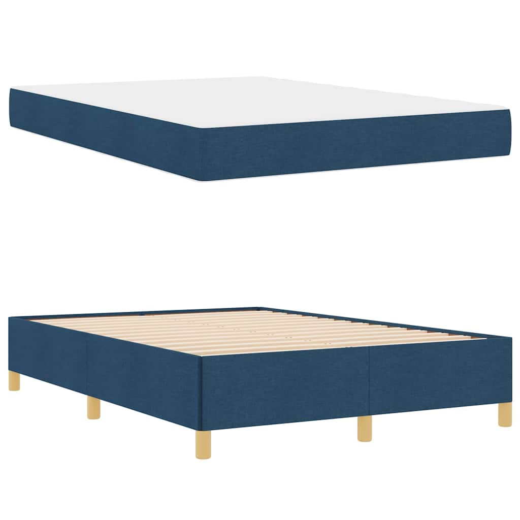 Bedframe met matras Blauw 140 x 190 cm Stof is nu te koop bij PeponiXL, paradijselijk wonen!