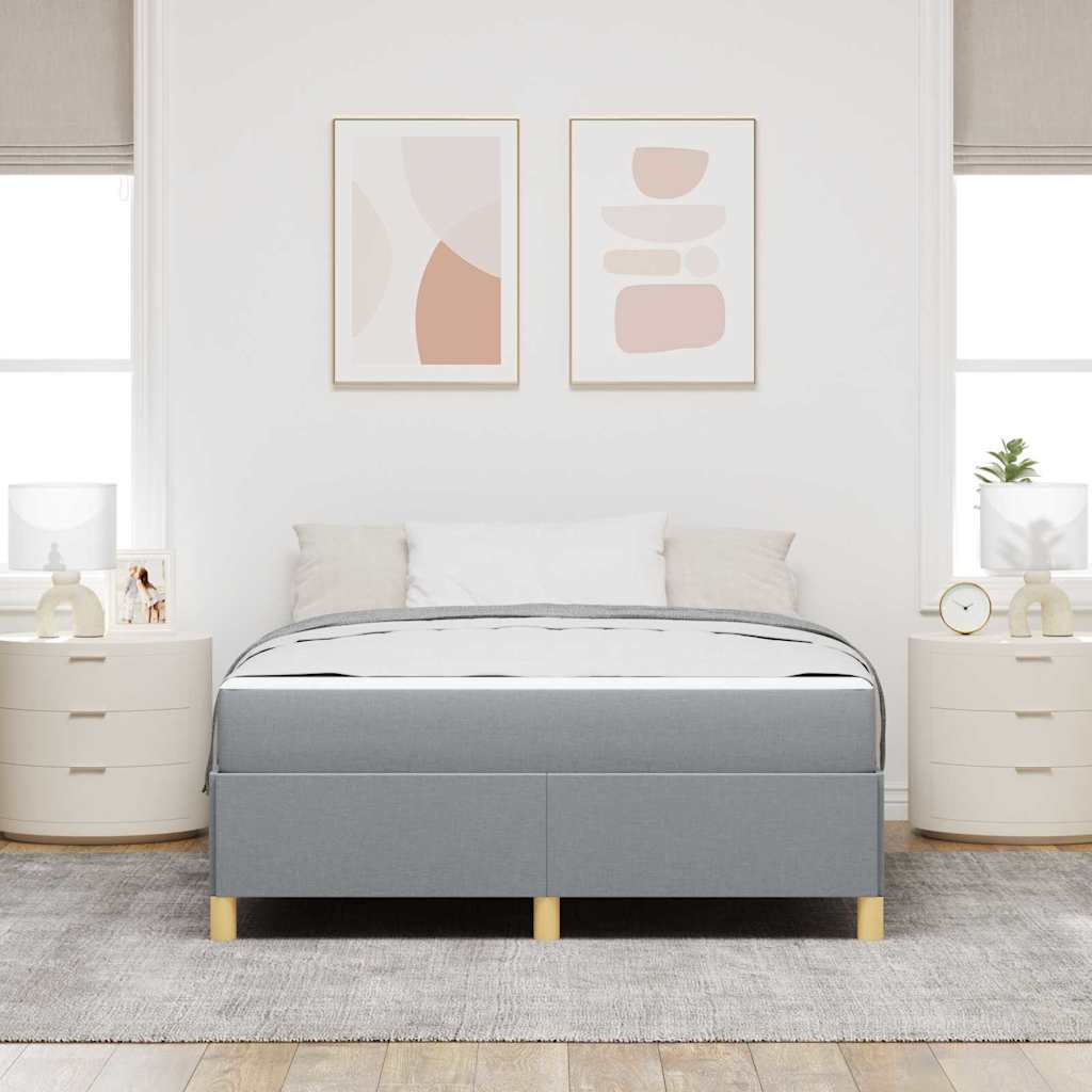 Bedframe met matras Lichtgrijs 140 x 200 cm Stof is nu te koop bij PeponiXL, paradijselijk wonen!
