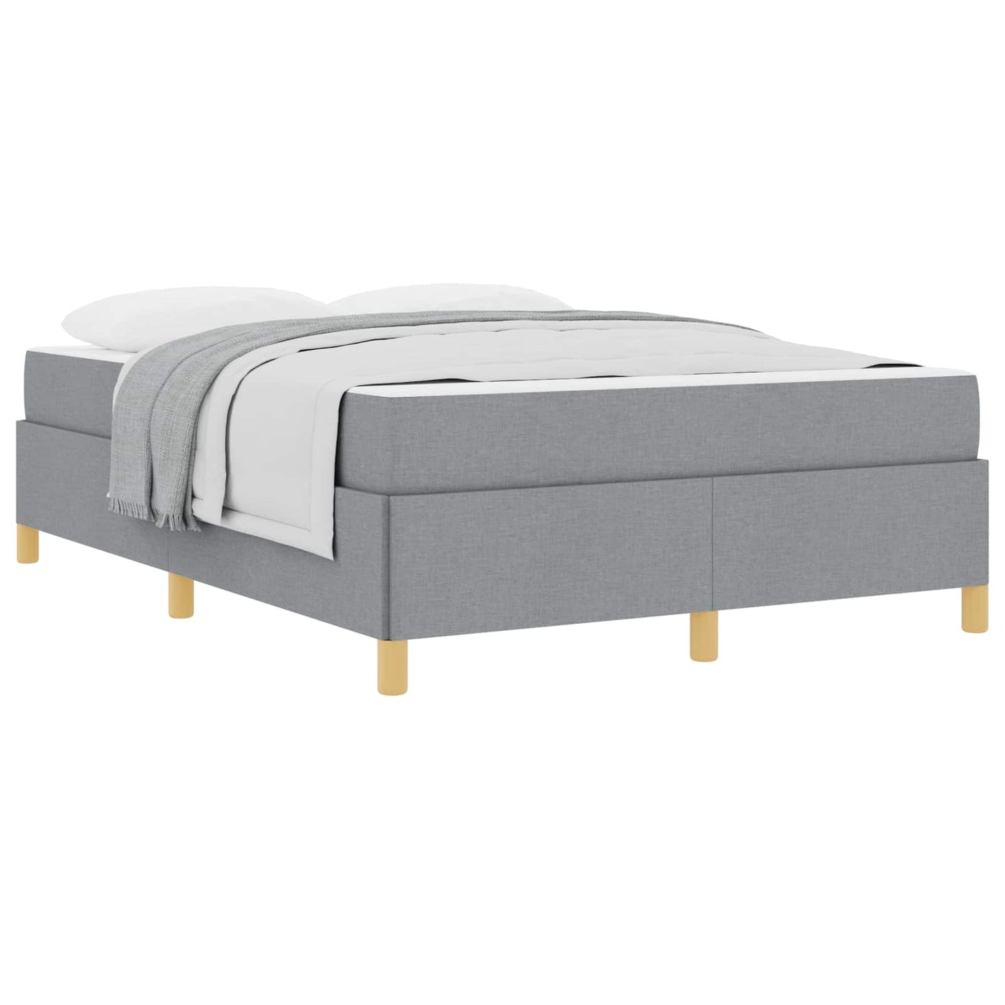 Bedframe met matras Lichtgrijs 140 x 200 cm Stof is nu te koop bij PeponiXL, paradijselijk wonen!