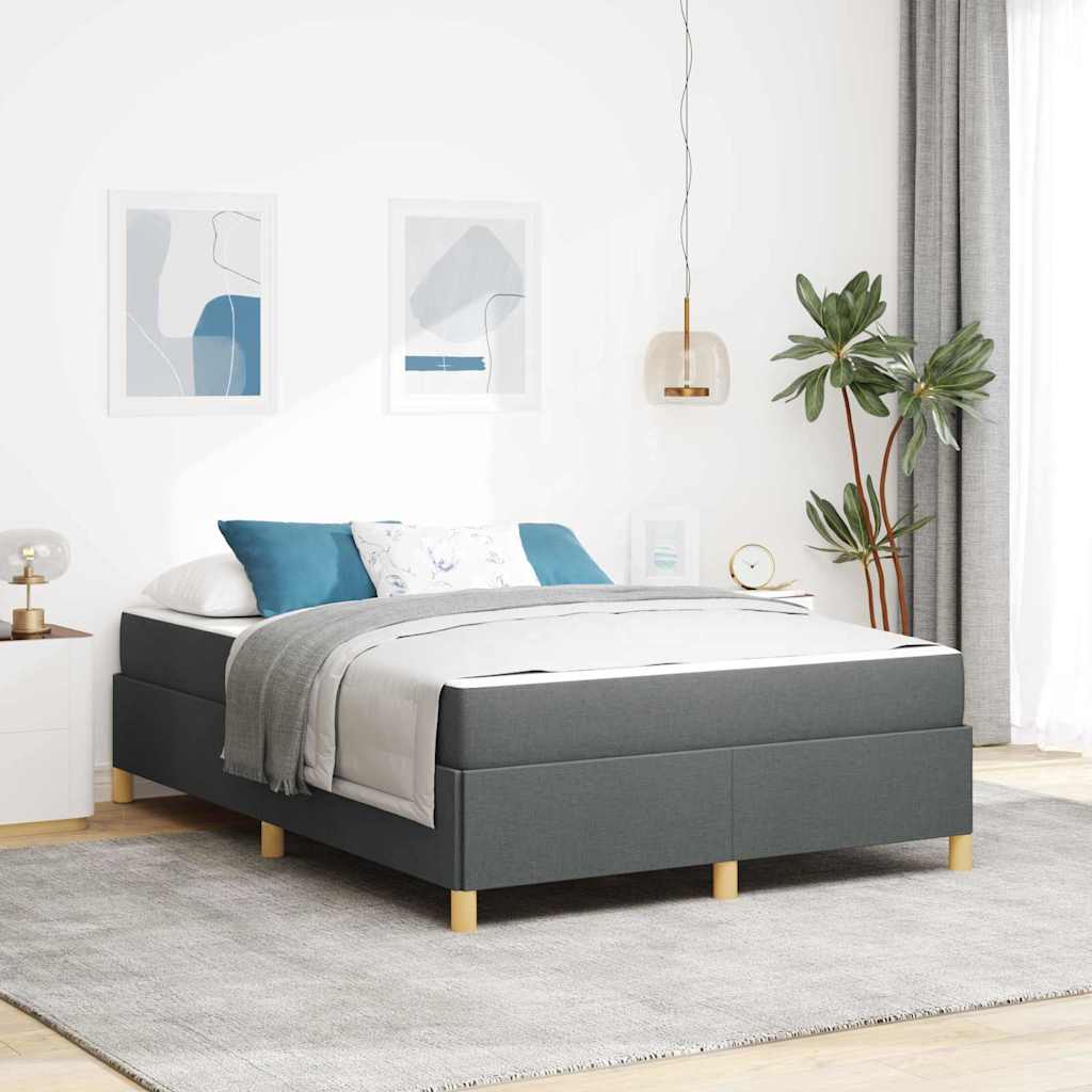 Bedframe met matras Donkergrijs 140 x 200 cm Stof is nu te koop bij PeponiXL, paradijselijk wonen!