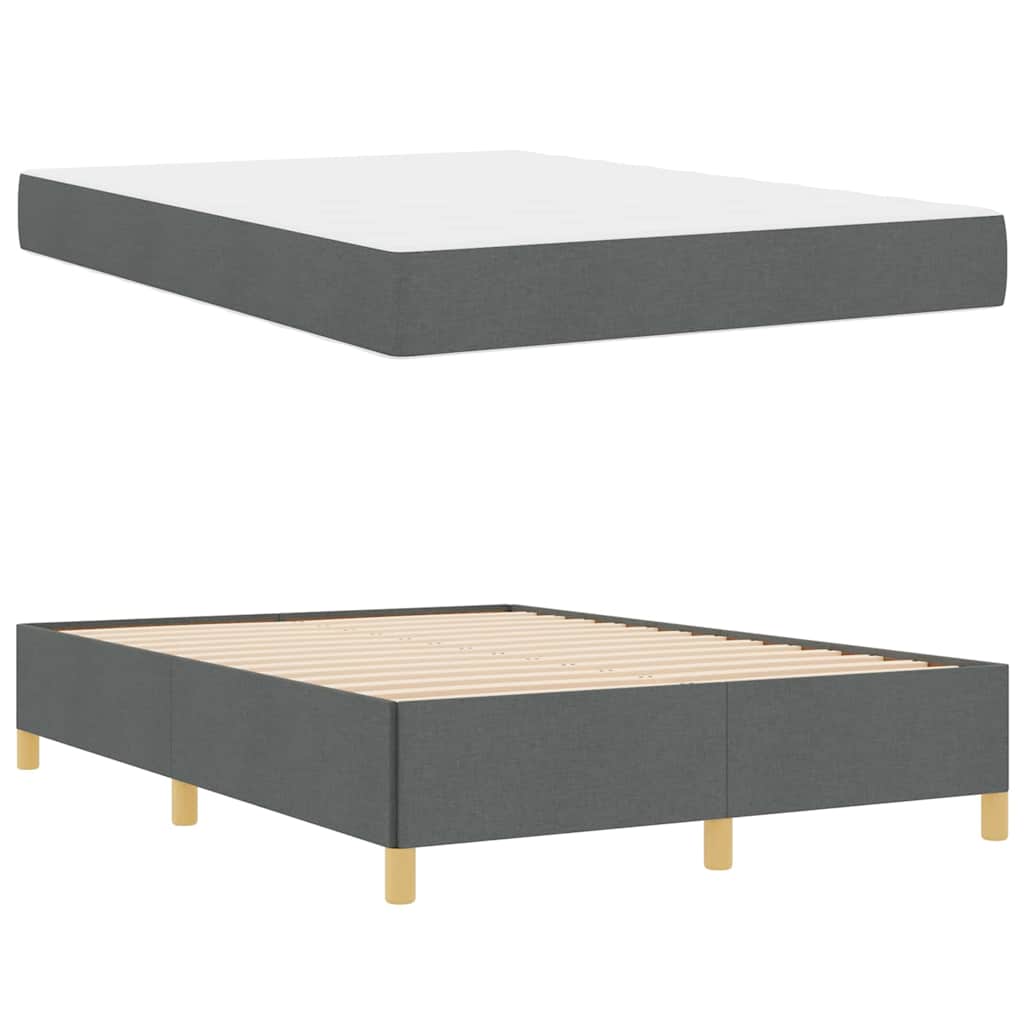 Bedframe met matras Donkergrijs 140 x 200 cm Stof is nu te koop bij PeponiXL, paradijselijk wonen!