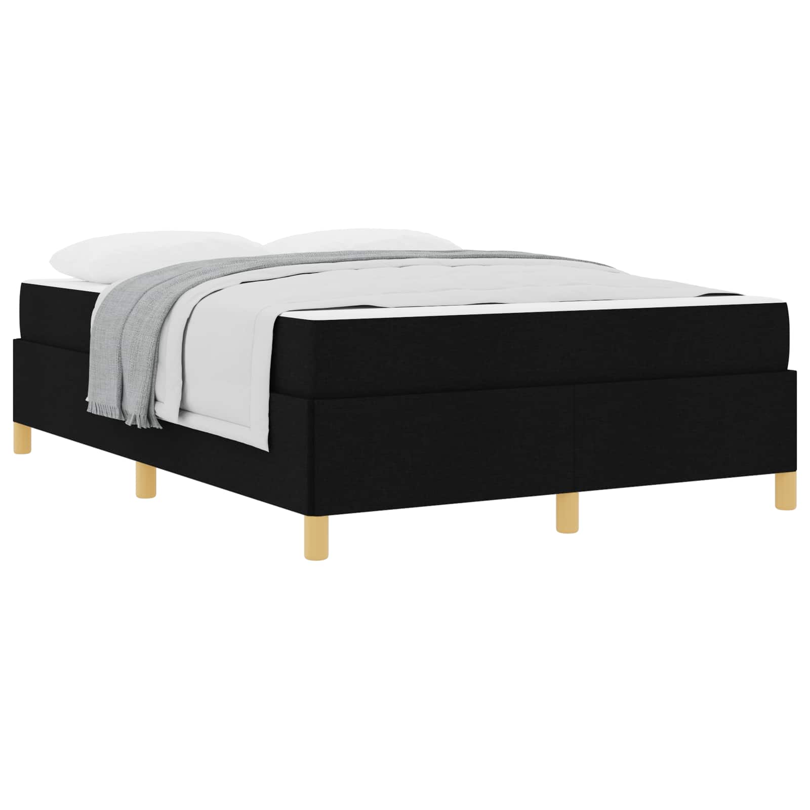 Bedframe met matras Zwart 140 x 200 cm Stof is nu te koop bij PeponiXL, paradijselijk wonen!