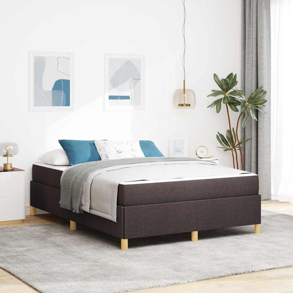 Bedframe met matras Donkerbruin 140 x 200 cm Stof is nu te koop bij PeponiXL, paradijselijk wonen!