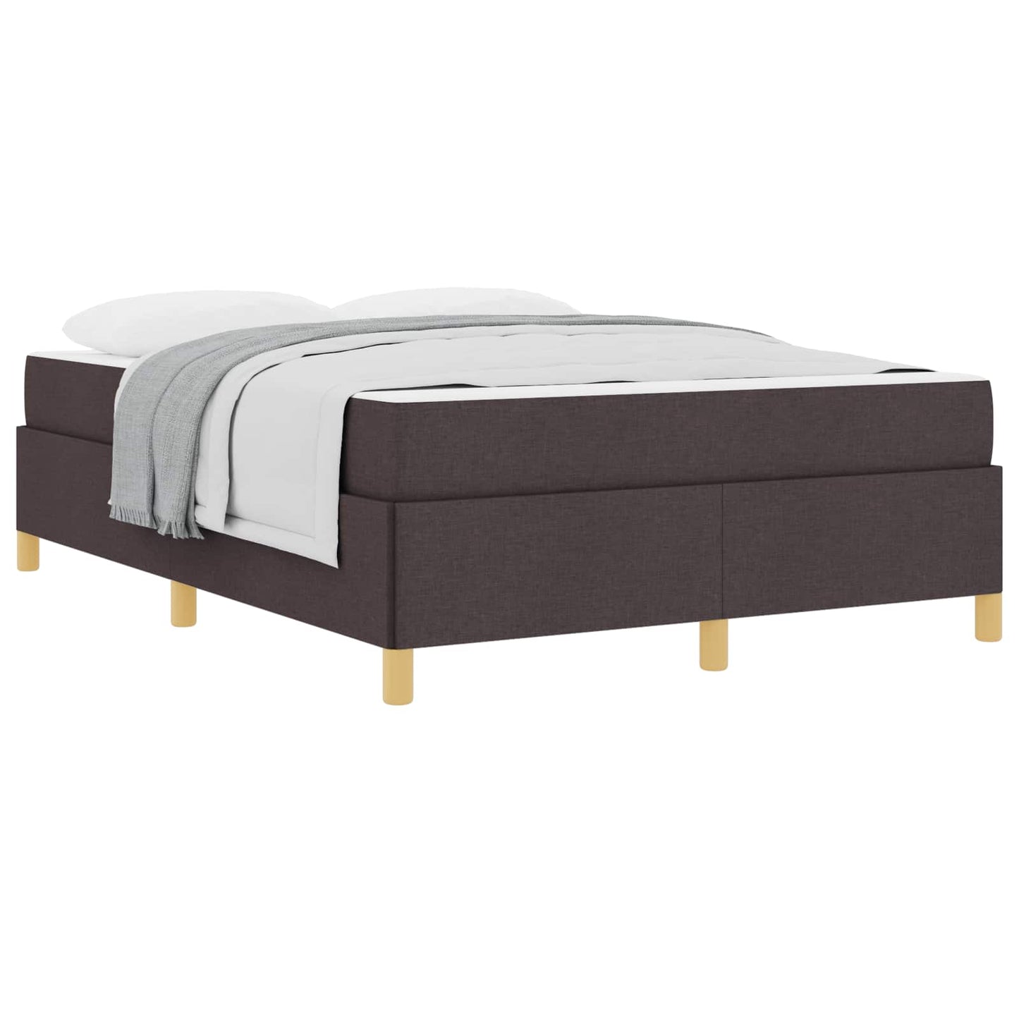 Bedframe met matras Donkerbruin 140 x 200 cm Stof is nu te koop bij PeponiXL, paradijselijk wonen!