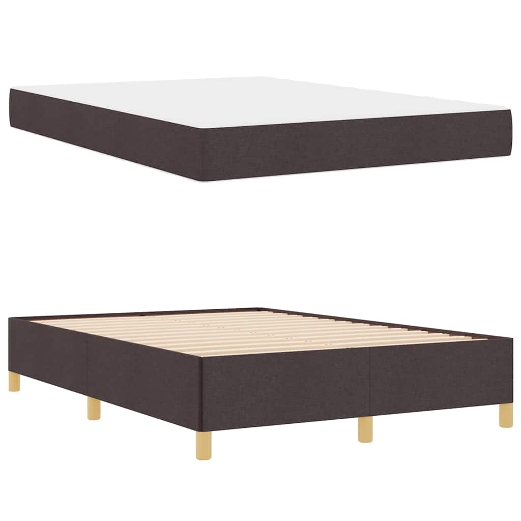 Bedframe met matras Donkerbruin 140 x 200 cm Stof is nu te koop bij PeponiXL, paradijselijk wonen!