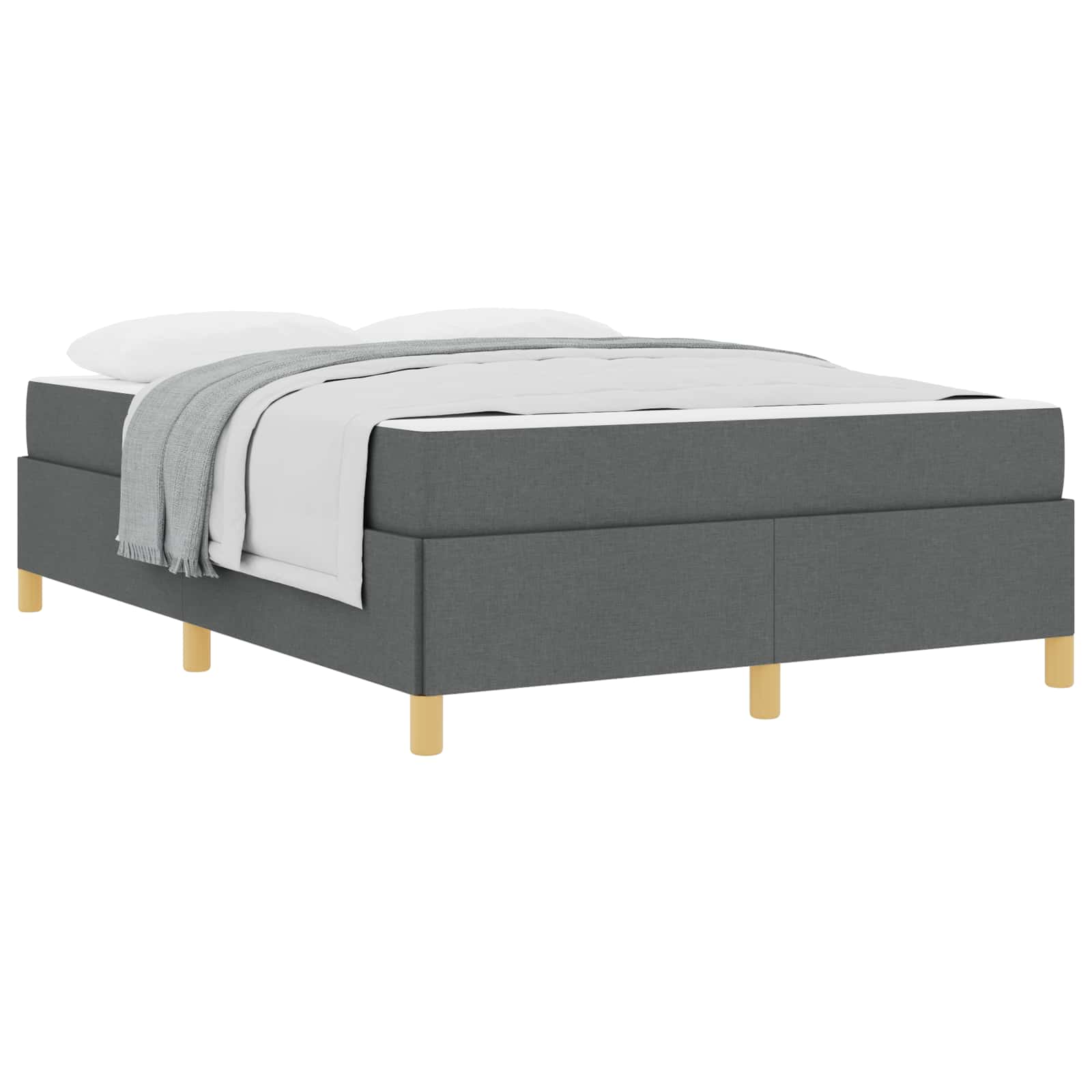 Bedframe met matras Donkergrijs 160 x 200 cm Stof is nu te koop bij PeponiXL, paradijselijk wonen!