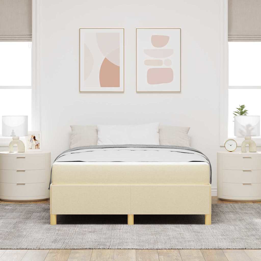 Bedframe met matras Crème 160 x 200 cm Stof is nu te koop bij PeponiXL, paradijselijk wonen!