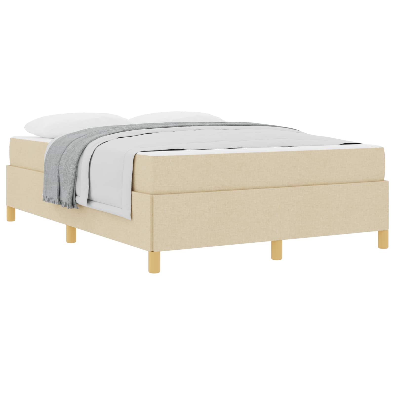 Bedframe met matras Crème 160 x 200 cm Stof is nu te koop bij PeponiXL, paradijselijk wonen!