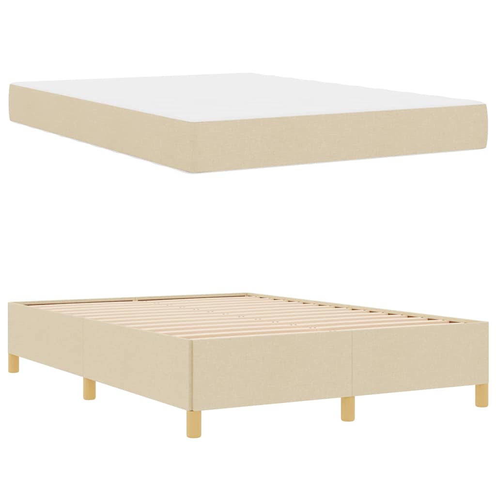 Bedframe met matras Crème 160 x 200 cm Stof is nu te koop bij PeponiXL, paradijselijk wonen!