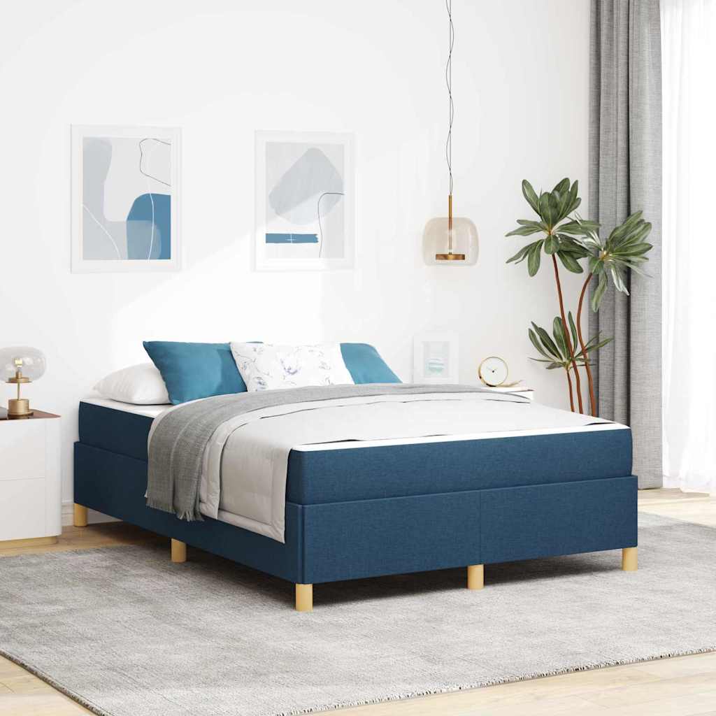 Bedframe met matras Blauw 160 x 200 cm Stof is nu te koop bij PeponiXL, paradijselijk wonen!