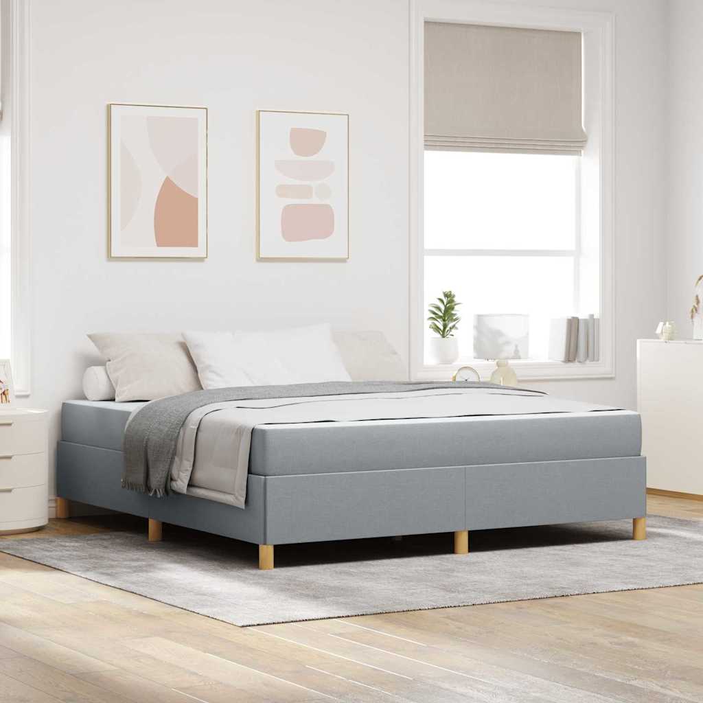 Bedframe met matras Lichtgrijs 180 x 200 cm Stof is nu te koop bij PeponiXL, paradijselijk wonen!