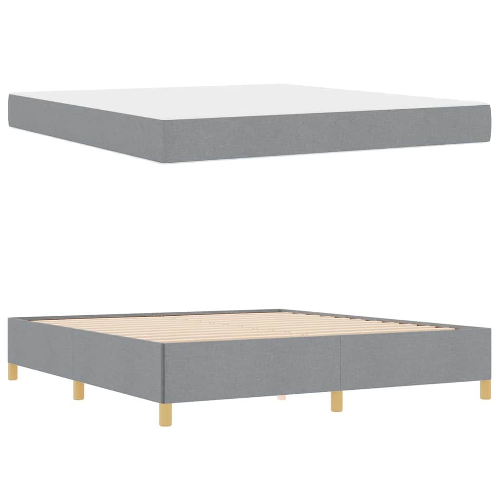 Bedframe met matras Lichtgrijs 180 x 200 cm Stof is nu te koop bij PeponiXL, paradijselijk wonen!