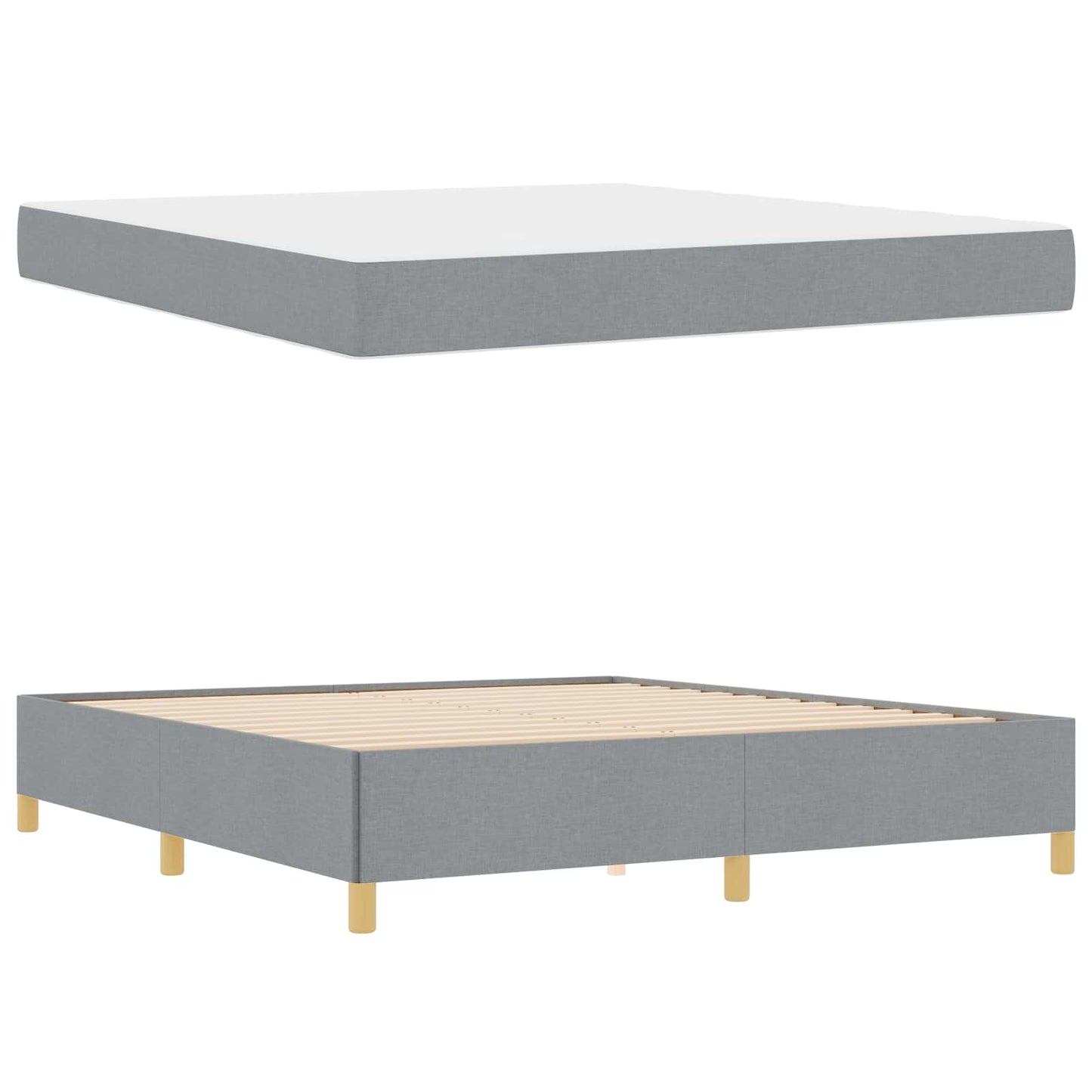 Bedframe met matras Lichtgrijs 180 x 200 cm Stof is nu te koop bij PeponiXL, paradijselijk wonen!