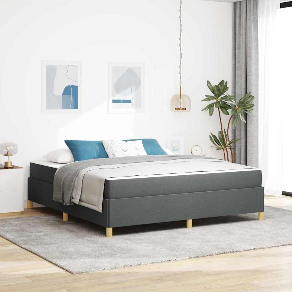 Bedframe met matras Donkergrijs 180 x 200 cm Stof is nu te koop bij PeponiXL, paradijselijk wonen!
