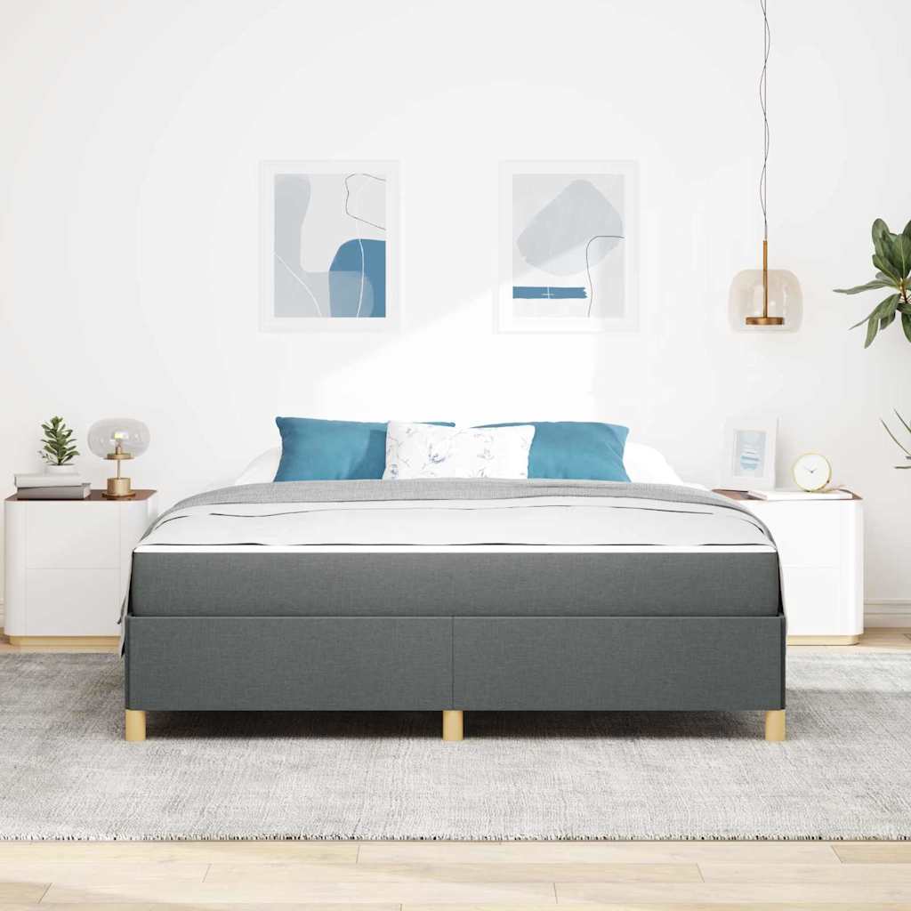 Bedframe met matras Donkergrijs 180 x 200 cm Stof is nu te koop bij PeponiXL, paradijselijk wonen!