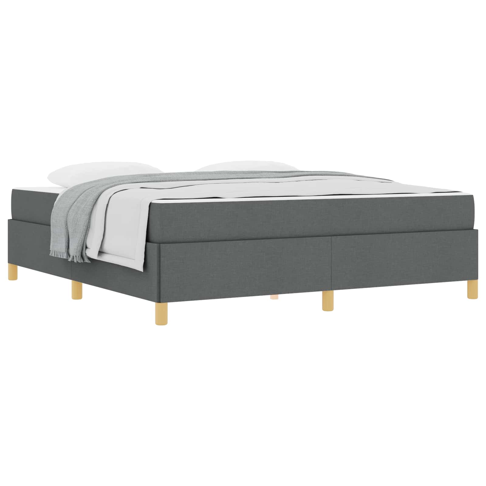 Bedframe met matras Donkergrijs 180 x 200 cm Stof is nu te koop bij PeponiXL, paradijselijk wonen!