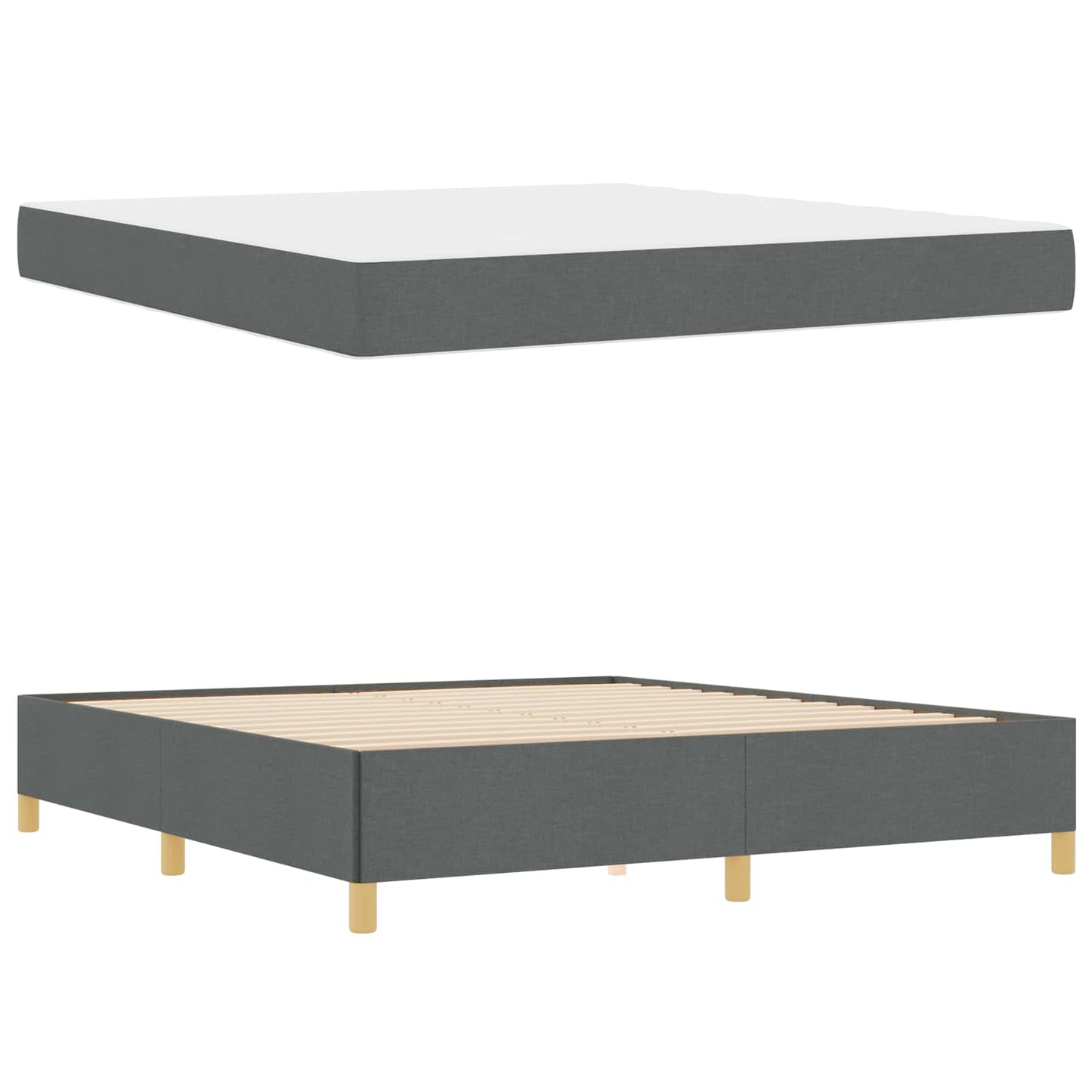 Bedframe met matras Donkergrijs 180 x 200 cm Stof is nu te koop bij PeponiXL, paradijselijk wonen!