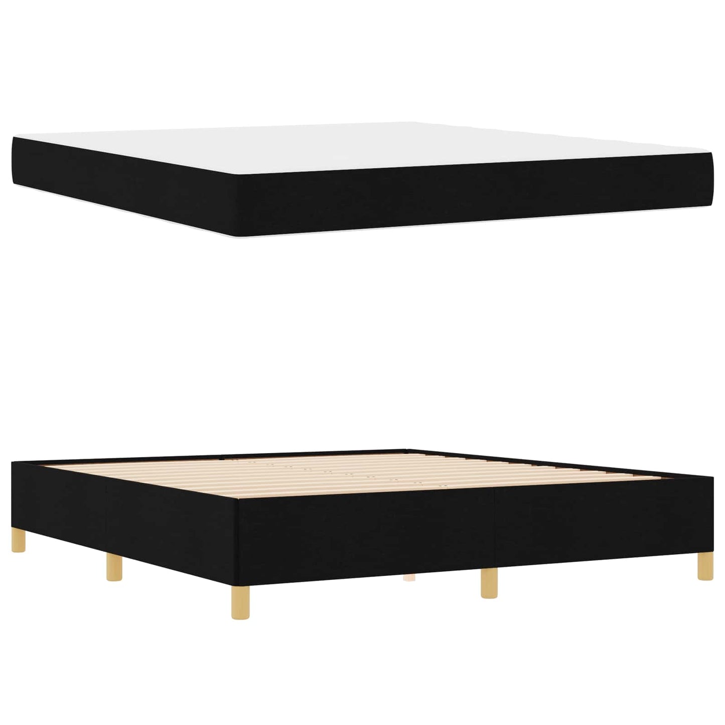 Bedframe met matras Zwart 180 x 200 cm Stof is nu te koop bij PeponiXL, paradijselijk wonen!