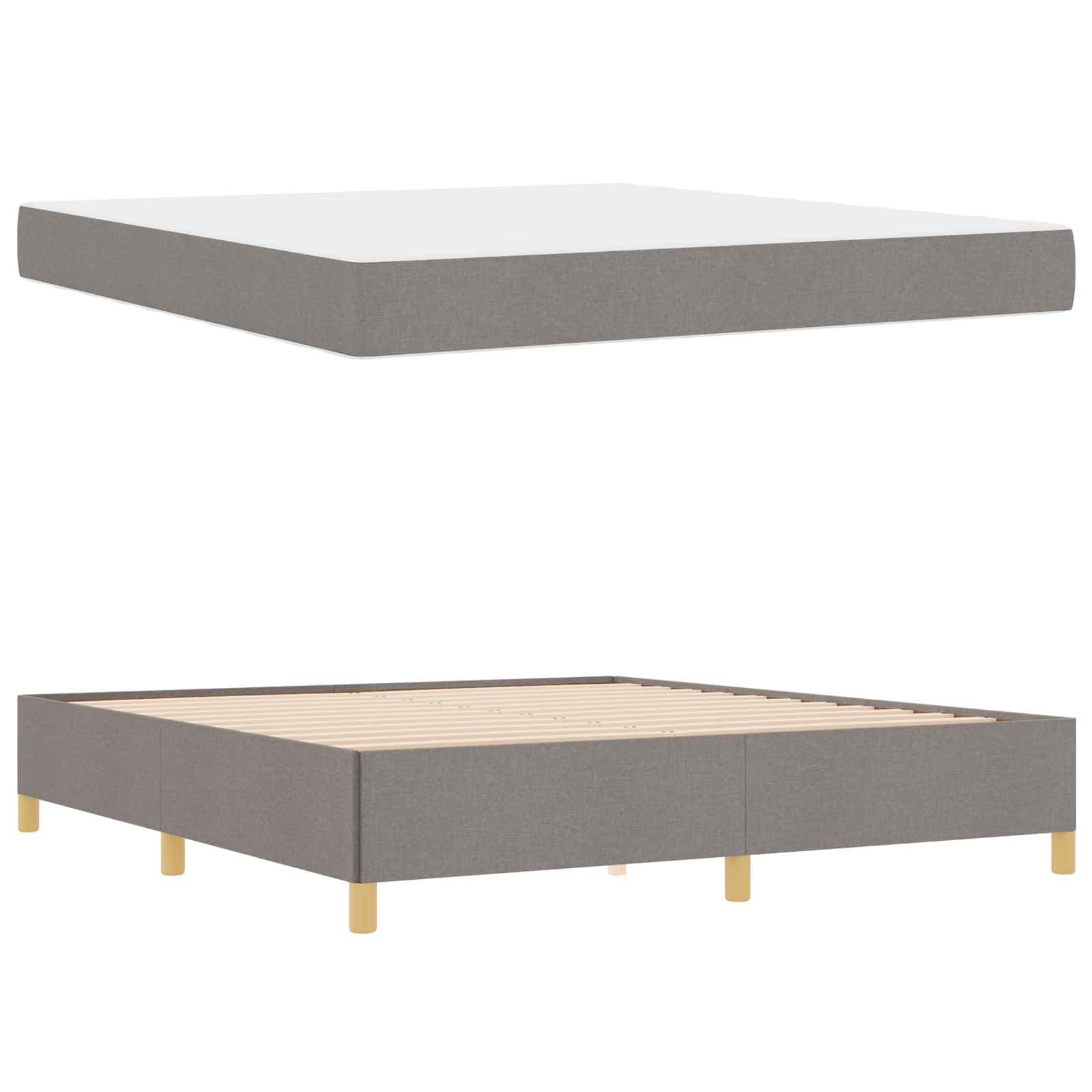Bedframe met matras Taupe 180 x 200 cm Stof is nu te koop bij PeponiXL, paradijselijk wonen!