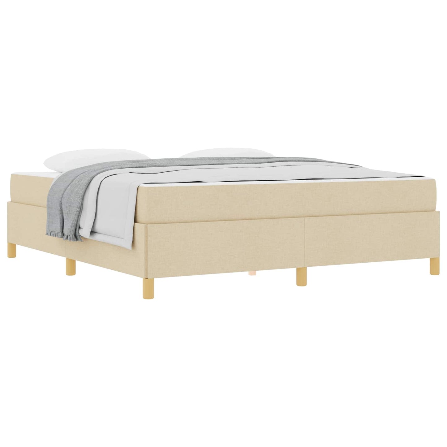 Bedframe met matras Crème 180 x 200 cm Stof is nu te koop bij PeponiXL, paradijselijk wonen!